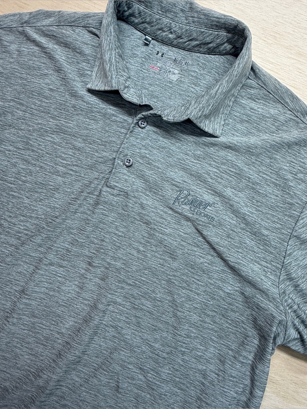 Under Armour HeatGear Polo Shirt Mens XL Gray Ranger Boats Loose Fit